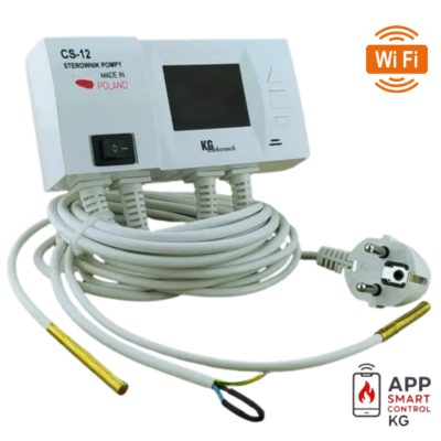 Автоматика для циркуляційного насоса з буфером, KG Elektronik CS-12 WiFi (2 датчика)