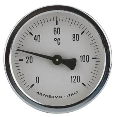 Термометр біметалічний аксіальний Arthermo ART/B 65 (D-63 мм 0-120°С)